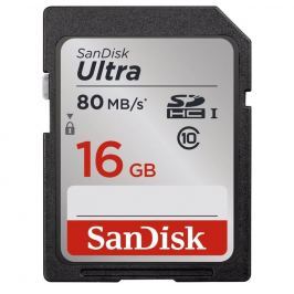 SanDisk Ultra paměťová karta SDHC 16GB čtení: až 80MB/s Class 10 UHS-I