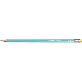STABILO Grafitová tužka s gumou Pencil 160, modrá, HB, šestihranná, neonové tělo, STAB