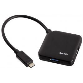 Hama USB 3.1 typ C hub 1:4, černý