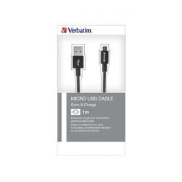 Verbatim USB kabel, černá, micro USB B, 100 cm,