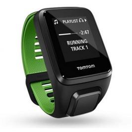 Tomtom GPS hodinky Runner 3 Cardio + Music + Bluetooth sluchátka (S), černá/zele
